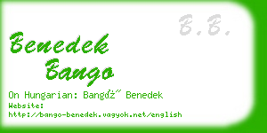 benedek bango business card